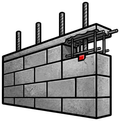Block and beam concrete service icon
